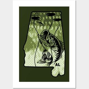 Big Bass Fishing Alabama State Largemouth Bass Fisherman Bass Boat Favorite Posters and Art